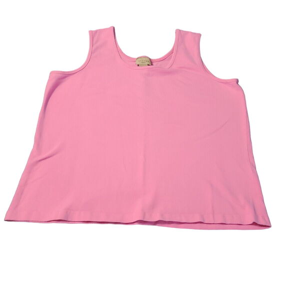 Choices Women Tank Top Pink Size 2X Cotton Blend Stretch Sleeveless Pullover - Picture 1 of 12
